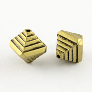 Vintage Acrylic Beads, Bicone, Antique Bronze Plated, 12x10x10mm, Hole: 1mm, about 770pcs/500g(PLS173Y-AB)