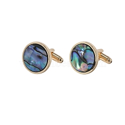 Abalone Cufflinks , Shell Cufflinks for Men, Flat Round, 18mm(PW-WG34911-03)