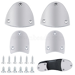 AHADEMAKER 1 Set Alloy Heel Plates, Shoe Heel Taps, Repair Sole Pad, with Iron Screw, Platinum, Plate: 57~64x48~71x5.5~7.5mm, Hole: 4~4.5mm(FIND-GA0002-47)