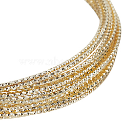 Brass Wire, Textured Round, Real 14K Gold Plated, 1.2mm(CWIR-WH0024-01C-G01)