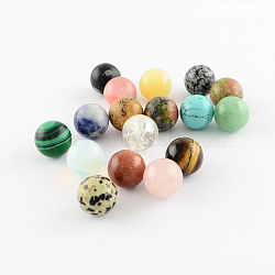 Natural & Synthetic Gemstone Stone Beads, Gemstone Sphere, for Wire Wrapped Pendants Making, No Hole/Undrilled, Round, Mixed Color, 10mm(G-S117-10mm-M)