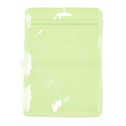 Macaron Color Plastic Yin-yang Zip Lock Bags, Resealable Bags, Self Seal Bags, Top Seal, Rectangle, Green Yellow, 10x5.9x0.15cm, Unilateral Thickness: 2 Mil(0.05mm)(OPP-N001-01E-04)