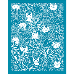 Silk Screen Printing Stencil, for Painting on Wood, DIY Decoration T-Shirt Fabric, Cat Pattern, 100x127mm(DIY-WH0341-276)