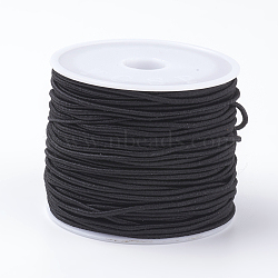 Elastic Cords, Stretchy String, for Bracelets, Necklaces, Jewelry Making, Black, 1.5mm, about 12.02~13.12 yards(11~12m)/roll(EC-G008-1.5mm-02)