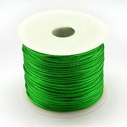 Nylon Thread, Rattail Satin Cord, Green, 1.5mm, about 49.21 yards(45m)/roll(NWIR-R033-1.5mm-233)