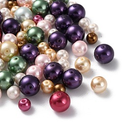Eco-Friendly Dyed Glass Pearl Round Beads, Mixed Color, 6~10mm, Hole: 0.7mm(HY-X0006)