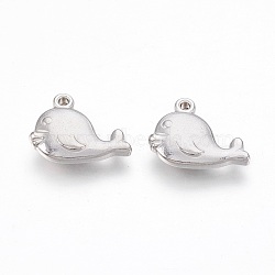 201 Stainless Steel Pendants, Whale, Stainless Steel Color, 12x15.5x3mm, Hole: 1.2mm(STAS-O118-27P)