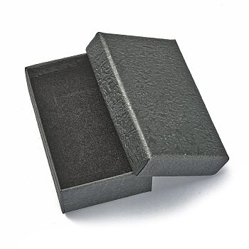 Cardboard Gift Boxes, with Black Sponge inside, Rectangle, Black, 8x5x2.7cm