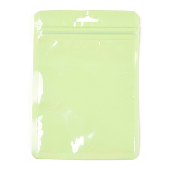 Macaron Color Plastic Yin-yang Zip Lock Bags, Resealable Bags, Self Seal Bags, Top Seal, Rectangle, Green Yellow, 10x5.9x0.15cm, Unilateral Thickness: 2 Mil(0.05mm)