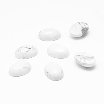 Natural Howlite Gemstone Cabochons, Oval, 25x18x7mm