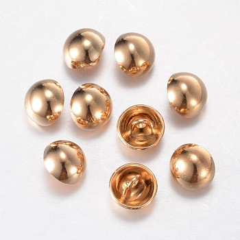 Alloy Shank Buttons, 1-Hole, Dome/Half Round, Light Gold, 20x10mm, Hole: 1.5mm