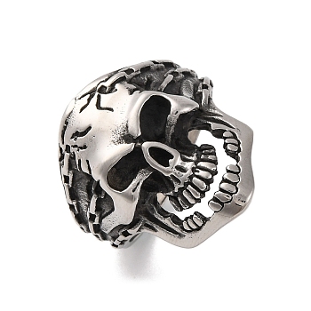 304 Stainless Steel Rings, for Women, Skeleton, Antique Silver, 21.5mm, Inner Diameter: 21.5mm