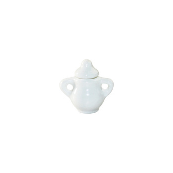 Miniature Porcelain Pot Ornaments, Micro Dollhouse Accessories, Simulation Prop Decorations, White, 7x19x19mm