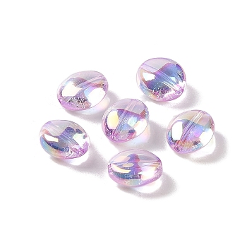 Acrylic Beads, Imitation Baroque Pearl Style, Oval, Violet, 12x10.5x6.5mm, Hole: 1.3mm