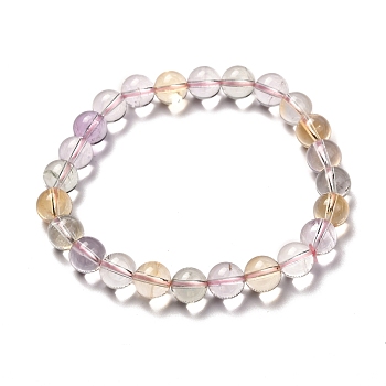 Natural Ametrine Beads Stretch Bracelet for Men Girl Women, Anti Depression and Anxiety Relief Items Gifts Bracelets, Inner Diameter: 2-1/8 inch(5.5cm), Beads: 8mm