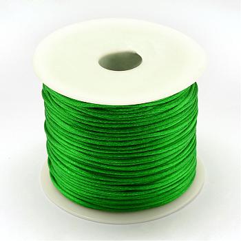 Nylon Thread, Rattail Satin Cord, Green, 1.5mm, about 49.21 yards(45m)/roll
