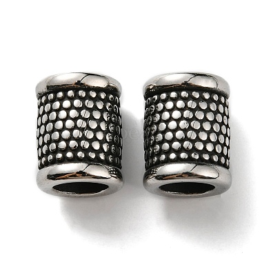 Antique Silver Barrel Stainless Steel Beads