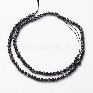 Spinelle naturel noir brins de perles(G-P213-13-2mm)-2