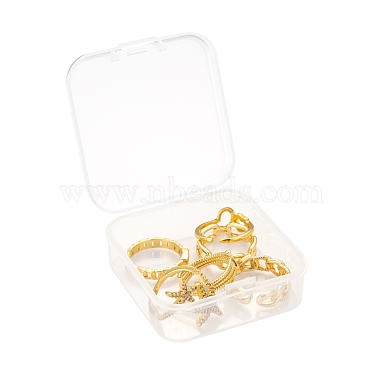 6Pcs 6 Styles Adjustable Brass Micro Pave Clear Cubic Zirconia Cuff Rings(RJEW-LS0001-19G)-7