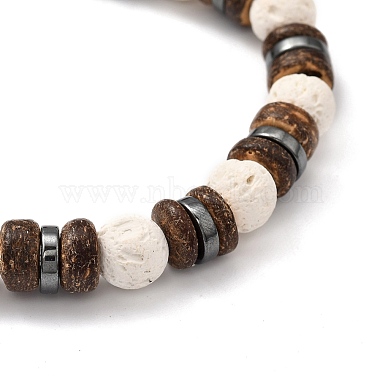 Natural Lava Rock(Dyed) Stretch Bracelets(BJEW-JB05359-02)-2