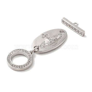 Brass Micro Pave Clear Cubic Zirconia Toggle Clasps(KK-M243-11P)-4