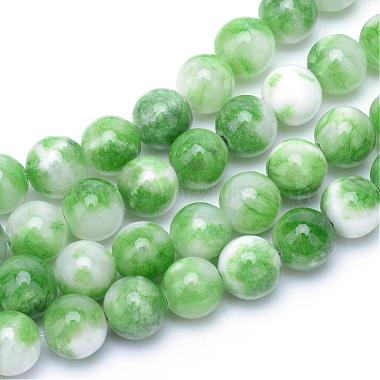 6mm LimeGreen Round White Jade Beads
