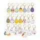 Easter Rabbit & Egg Alloy Enamel Pendant Decoration(HJEW-JM01310)-1