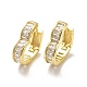 Brass Cubic Zirconia Hoop Earrings(KK-H433-56B-G)-1