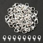 Zinc Alloy Lobster Claw Clasps, Parrot Trigger Clasps, Jewelry Making Findings, Silver, 12x6mm, Hole: 1.2mm(PALLOY-YW0001-70S)