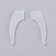 Silicone Eyeglasses Ear Grip, Clear, 37x18x3.9mm, Hole: 6x2.5mm(SIL-E002-01F)