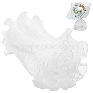 Organza Gauze Pleated Lace Trim, for Bouquet Decor, White, 10-5/8 inch(270mm), about 4.5yards(4.11m)/pc(OCOR-WH0092-23C)