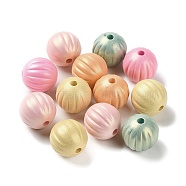 Spray Painted Acrylic Beads, Pumpkin, Mixed Color, 14mm, Hole: 2.5mm, about 328pcs/500g(SACR-A006-10B)