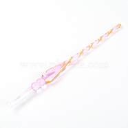 Glass Dip Pen, Pearl Pink, 18.9x1.3x1.3cm(AJEW-WH0182-36B)