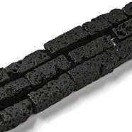 Natural Lava Rock Beads Strands, Rectangle, 13~14x4~5x4~5mm, Hole: 0.7mm, about 29pcs/strand, 15.28~15.47 inch(38.8~39.3cm)(G-C084-C08-01)