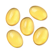 Glass Cabochons, Oval, Yellow, 18x13x5~5.5mm(GLAA-C031-01B)