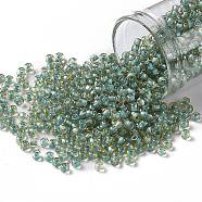 TOHO Round Seed Beads, Japanese Seed Beads, (308) Translucent Opal Picasso, 8/0, 3mm, Hole: 1mm, about 222pcs/10g(X-SEED-TR08-0308)