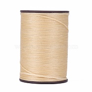 Flat Waxed Thread String, Micro Macrame Cord, for Leather Sewing Stitching, Navajo White, 0.8mm, about 109.36 yards(100m)/roll(X-YC-P003-A01)