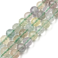 Natural Fluorite Beads Strands, Faceted, Round, 4mm, Hole: 0.5mm, about 111pcs/strand, 15.3 inch(39cm)(G-J369-17-4mm)