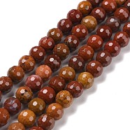 Natural Carnelian Beads Strands, Faceted(128 Facets), Round, 8mm, Hole: 1.2mm, about 47pcs/strand, 14.96''(38cm)(G-E571-10B)