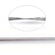 304 Stainless Steel Flat Snake Chains, Soldered, Stainless Steel Color, 3x1mm(CHS-L001-164-0.5mm)