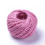 Jute Cord, Jute String, Jute Twine, for Jewelry Making, Flamingo, 1~2mm, about 25m/roll(OCOR-WH0052-22M)