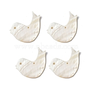 Freshwater Shell Pendants, Bird Charm, Seashell Color, 47x60x3.5mm, Hole: 2.5mm & 3.5mm(SHEL-C003-07)