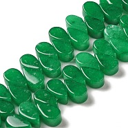 Natural Malaysia Jade Beads Strands, Dyed, Teardrop, Top Drilled, 9~10x5~5.5x3.5~4mm, Hole: 0.7mm, about 40~48pcs/strand, 7.09~7.28''(18~18.5cm).(G-B064-B57)