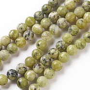 Natural Yellow Turquoise(Jasper) Beads Strands, Round, 8~8.5mm, Hole: 1mm, about 47pcs/strand, 15.5 inch(X-G-Q462-8mm-22)