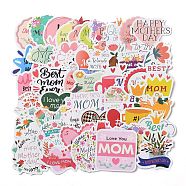 Mother's Day Self-Adhesive Paper Gift Tag Stickers, for Party, Decorative Presents, Word, 51~55x21~51x0.5mm, 50pcs/bag(AJEW-Z019-01C)