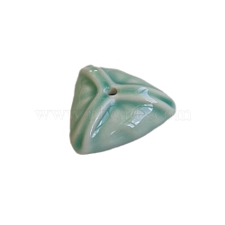 Triangle Ceramic Incense Burners Holder, Aromatherapy Furnace Home Decor, Turquoise, 45x45x15mm(PW-WGC549D-04)