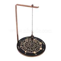 Wooden Crystal Display Shelf, Crystal Dowsing Pendulum Display Hanging Holder Stand, Black, 180x260mm(PW-WG63094-02)