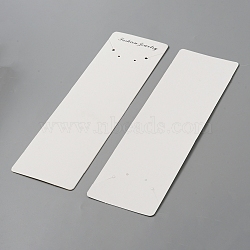 Paper Jewelry Display Cards, for Necklaces Earrings Display, Rectangle with Word Fashion Jewelry, White, 20.5x6x0.045cm, Hole: 1.8mm and 2.5mm(CDIS-WH0021-035)