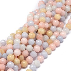 Natural Morganite Beads Strands, Round, 8~8.5mm, Hole: 1mm, about 46~49pcs/strand, 15.55 inch(39.5cm)(G-O201A-04B)