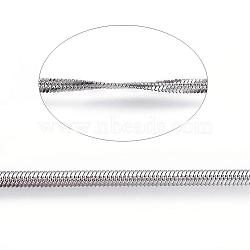 304 Stainless Steel Flat Snake Chains, Soldered, Stainless Steel Color, 3x1mm(CHS-L001-164-0.5mm)